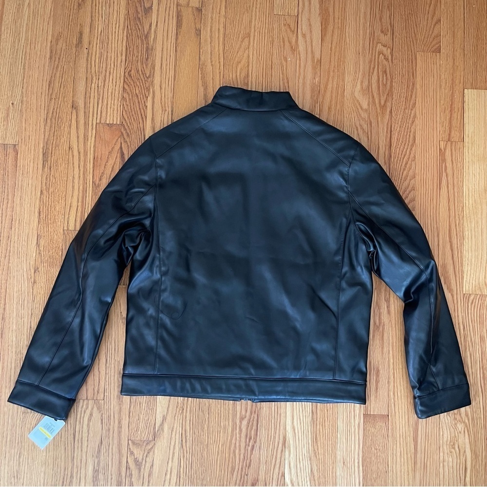 NEW Cole Haan Faux Black Leather Jacket Size Medium NWT - Picture 5 of 7